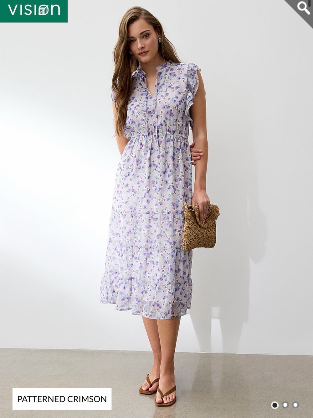 Sleeveless Lavender Floral Midi Dress by Icone (Simons brand)